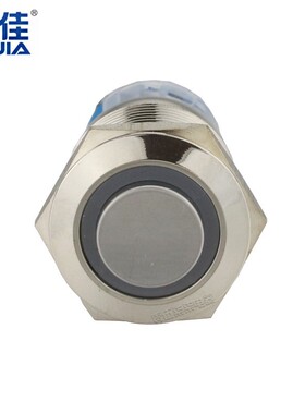 一佳带灯按钮开关自锁GQ19H-11E Z高位圆形不锈钢19mm金属24v220v