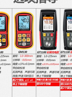标智GM100超声波测厚仪数显玻璃厚度仪测试仪GM130钢板壁厚检测仪