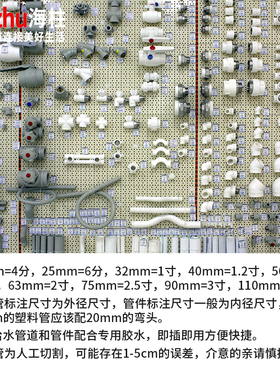 pvc水管配件管件大全给水管道立体三通四通五通塑料鱼缸胶水接头