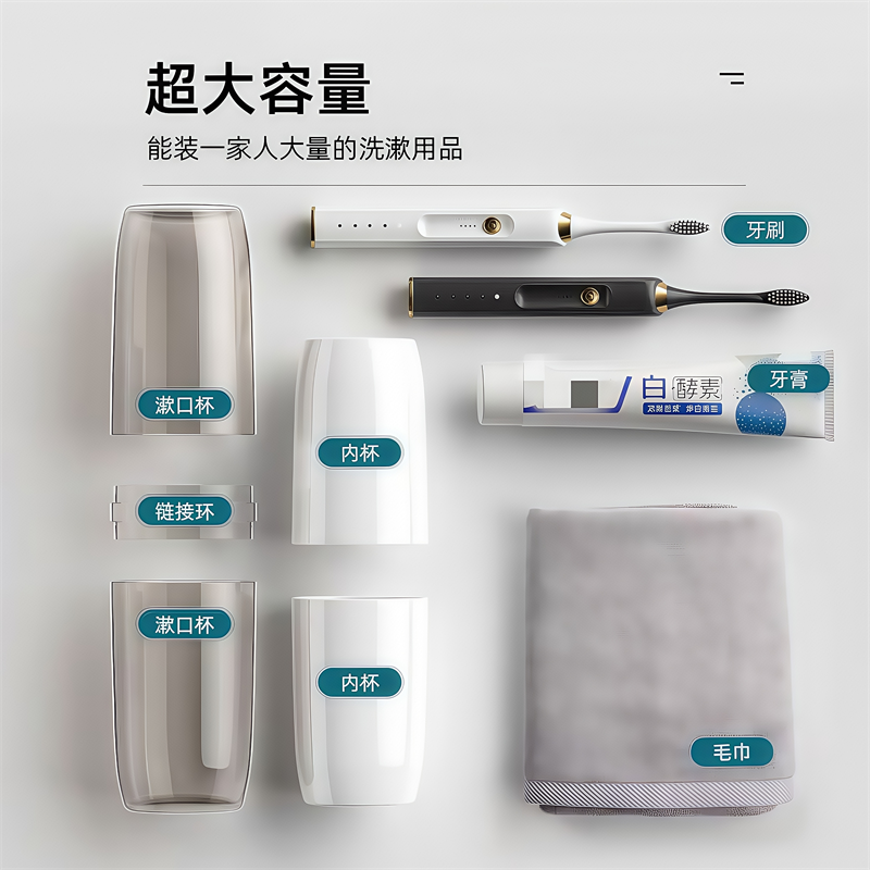 四合一旅行漱口杯牙刷杯便携收纳杯刷牙杯创意出差牙膏牙具洗漱杯,淘宝优惠券,粉丝福利购,淘宝优惠卷