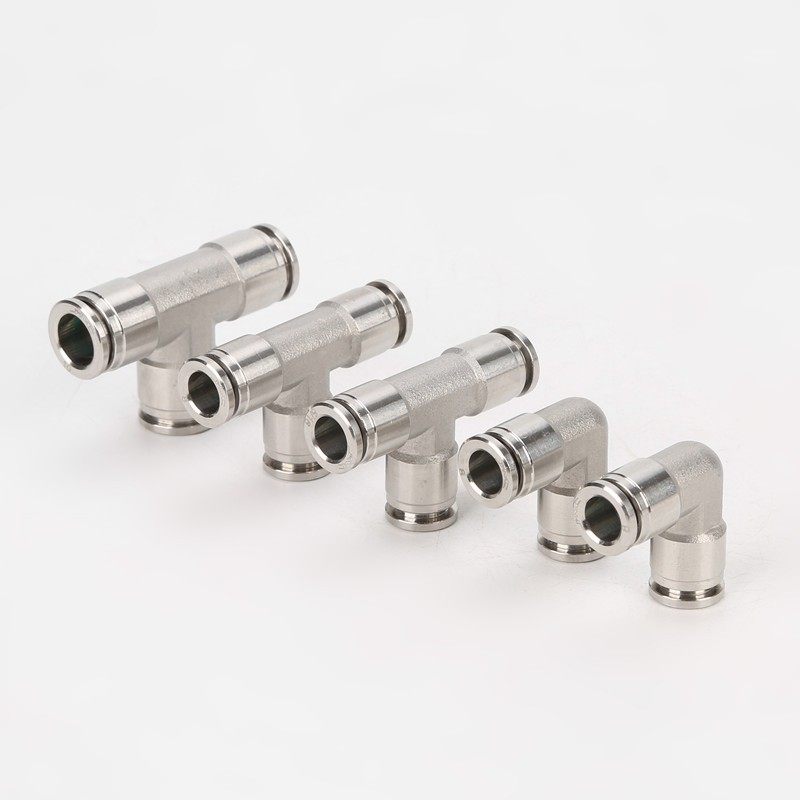 不锈钢304气动接头PE快插三通6/8/10/12/14PU管分路分叉T型快速接,淘宝优惠券,粉丝福利购,淘宝优惠卷