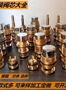 脚踏大便式冲水阀阀芯 手按卧式蹲便器冲洗阀配件 脚踩立式延时阀
