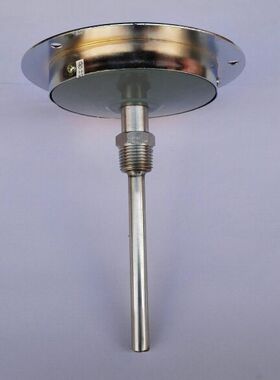 轴向带边双金属温度计wss-403 0~100度表盘直径100mm固定螺纹1/2