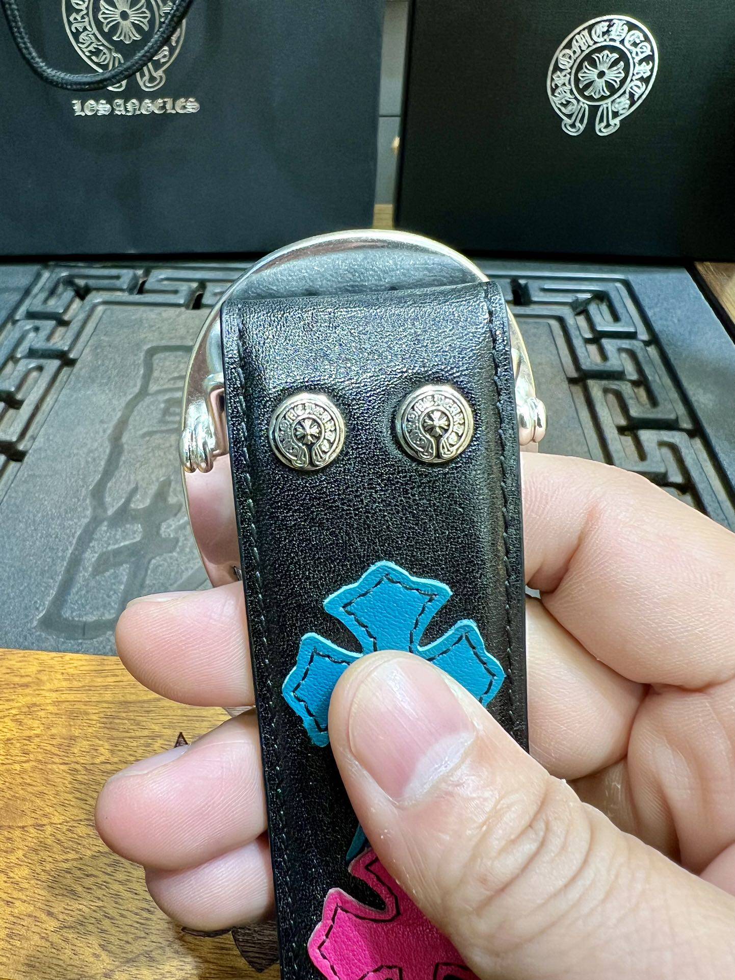 欧美克罗复古朋克头层牛皮银扣腰带亚比轻奢铆钉藤蔓哥特摇滚皮带