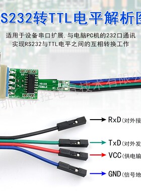 TTL电平转RS232数据线 串口转TTL电平转换器