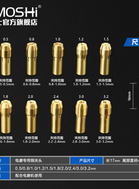 迷你小型打磨雕刻机通用四瓣夹芯纯铜夹头木雕根雕玉雕电磨机配件
