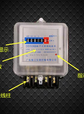 正品广东珠江电表单相家用出租房 电子式220V高精度数字显示电表