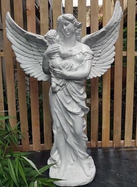 欧式人物雕塑摆件摆设影楼摄影亲子装道H具模型母亲抱小孩软装饰