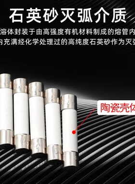 陶瓷保险丝管万用表熔芯熔断器保险丝管座 520 6x30(10只装)