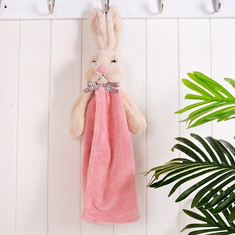 兔子擦手巾挂式可爱吸水毛巾厨房卡通珊瑚绒布手帕儿童洗手间不掉,淘宝优惠券,粉丝福利购,淘宝优惠卷