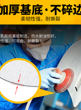 5寸植绒砂纸片自粘打磨4寸抛光气动125mm木工干磨白圆盘背绒沙纸