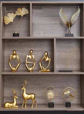 轻奢风高档摆件家居客厅展示柜酒柜柜子电视柜R组合软装办公室装