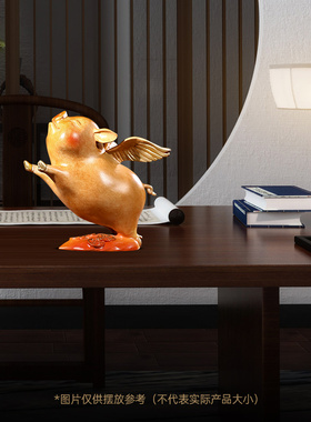 旺财铜猪摆件招h财客厅玄关办公室桌面飞天萌猪创意装饰礼品送朋