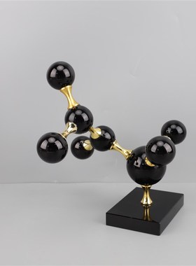创意几何水晶分子球摆件客厅玄关简约电视柜T酒柜样板间装饰