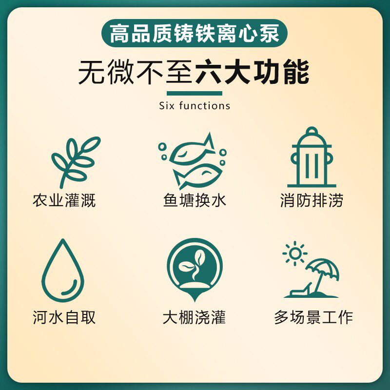 Mini tillage machine direct-connected cast iron centrifugal pump 65-60 type 80-30 type water pump agricultural multi-functional use scenarios