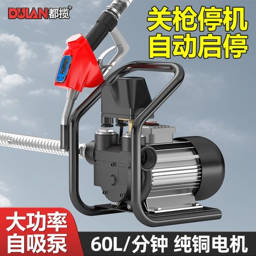 都揽电动抽油泵大流量自动启停油泵12v24v220v通用自吸计量加油泵 - 图0