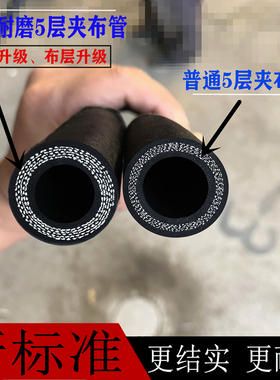 高压黑色夹布橡胶管黑胶管水管6分1寸耐压防爆软管高压软管胶管25