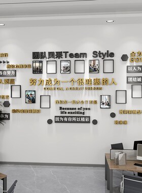 公司员工风采展示照片p墙企业文化氛围布置励志标语背景装饰品贴