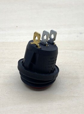 防水船型开关 3脚2档 圆形电源翘板按钮开关带红灯12V 24V 220V