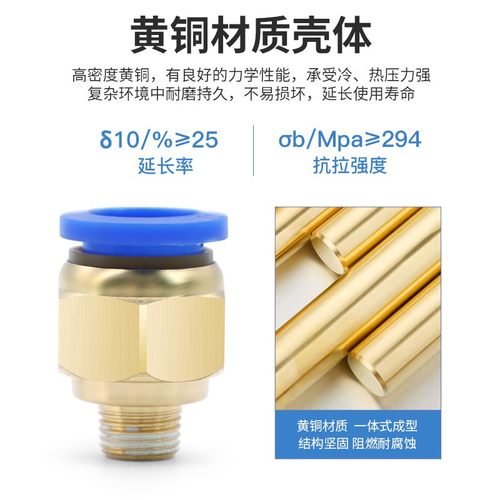 气动快速接头气管快插螺纹直通PC4PC6PC8PC10PC12-M5机械工具元件 - 图1