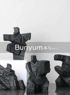 新中式抽象功夫人物摆件样板房会所酒店大堂软Q装饰品家居桌面摆