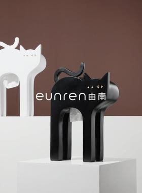 现代简约用餐卡通创意慵懒长腿猫纸店巾盒摆件家酒CTW客厅桌抽纸