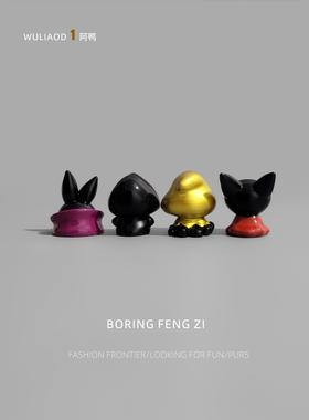 无聊瞭！看看恶魔死神猫解压治愈电脑桌面小摆件工位稳定情绪礼物