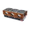Factory direct sales commercial oden cooking machine Jiugongge skewers fragrant snack equipment three-cylinder wooden frame oden cooking machine