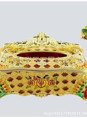 合金高档纸装01-17巾盒式KTV抽欧纸盒金属家居客厅锌饰纸抽盒摆件