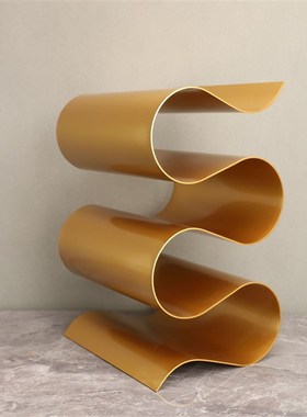 现代简约金属形红酒架样板房售楼部卧室书房客厅餐厅桌面摆件