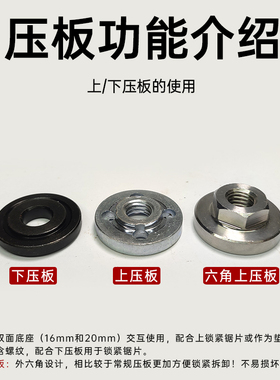 角磨机配件电动工具转换头切割机通用夹片扳手磨光机改装六角压板