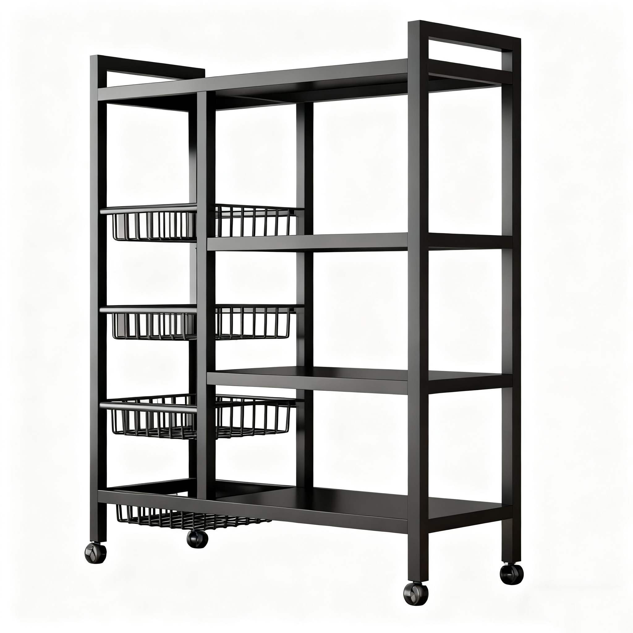 德国厨房微波炉置物架落地多层放菜收纳架多功能烤箱零食储物架子 - 图3