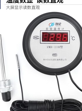 创纪数显温度计高精度大棚水产养殖浴池洗澡锅炉数字温度计温度表