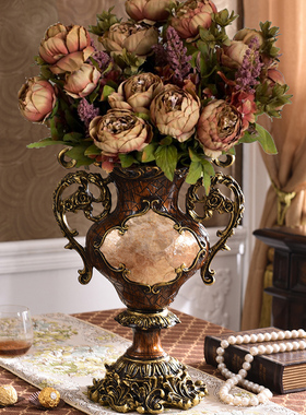 中式古典美式奢华欧式家居装饰品花瓶摆件三件套客厅玄关大招财象