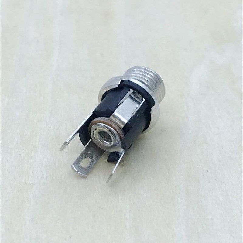 DC电源插座 DC-025M 全铜金属带螺纹 直流电源接口插座 5.5-2.1MM - 图3