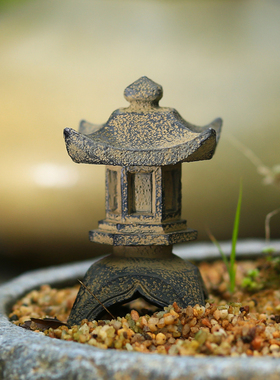 微景观造景摆件小石亭子花园庭院假山盆景装O饰品摆设中式小石灯