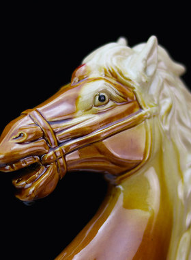 中式手工国风陶瓷马摆件马到成功家居客H厅玄关电视酒柜装饰工艺