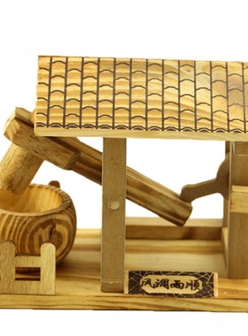 农具模型谷风车手摇房木制t美陈古井独轮水车石磨超市货架装饰摆