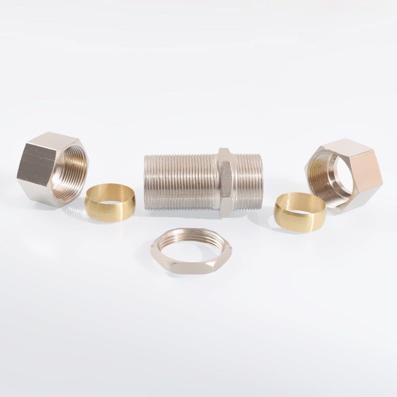 铜镀镍穿板卡套 隔板直通中间过板铜管油管接头PM-6/8/10/12/16MM,淘宝优惠券,粉丝福利购,淘宝优惠卷