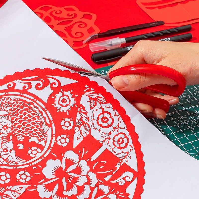 中国福剪纸底稿学生手工刻纸工具剪纸红纸刻刀垫板剪刀宣纸组合套,淘宝优惠券,粉丝福利购,淘宝优惠卷