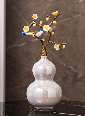 陶瓷葫芦招财桌面摆件电视酒x柜玄关办公室乔迁新居高档家居装饰