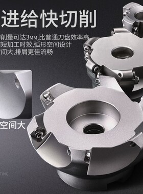铣刀盘飞刀盘平面刀盘铣刀90/45度直角63数控BAP400r铣床1604刀柄