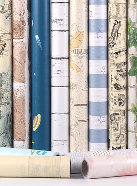 墙纸自粘卧室壁纸自粘温馨家具翻新防F水贴纸大学生宿舍装饰墙贴