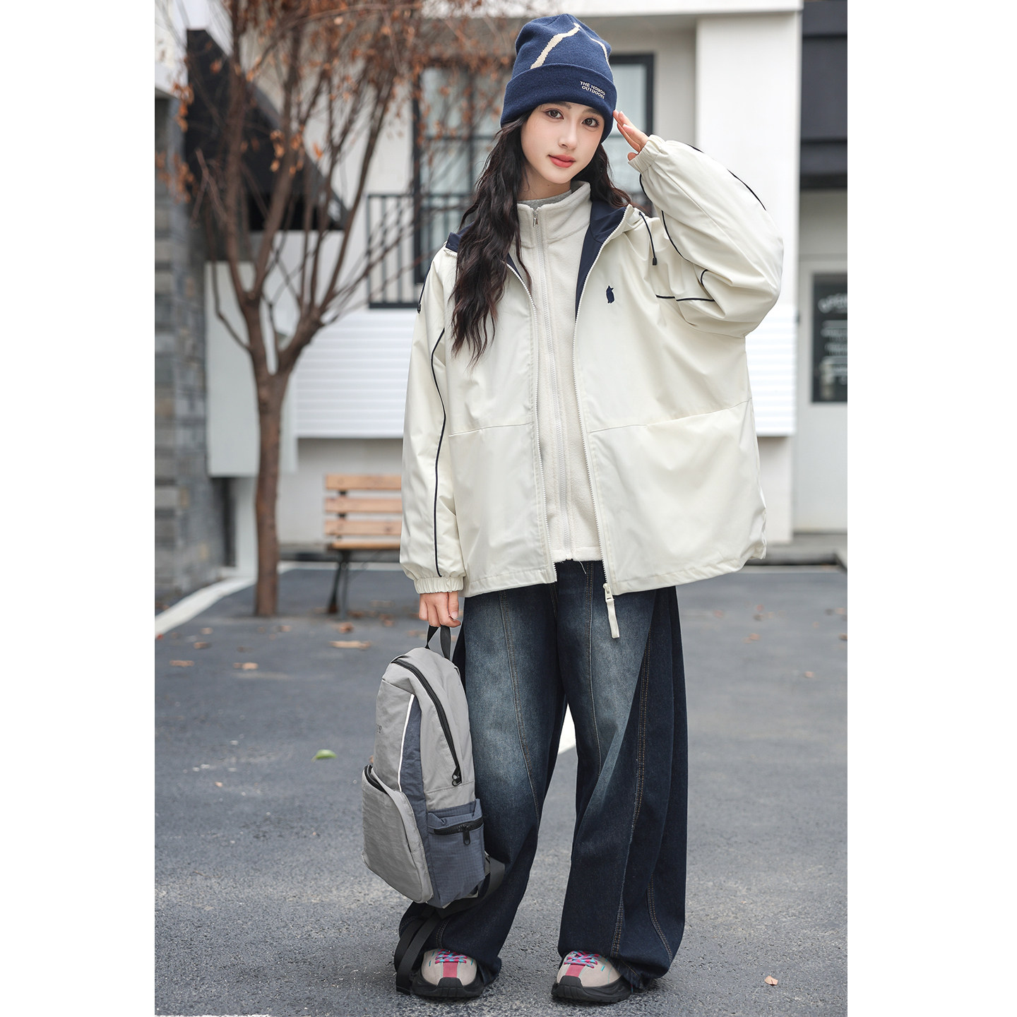 女大童三合一可拆卸冲锋外套春秋2025新款初中生儿童少女秋冬上衣