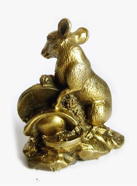 铜生肖鼠摆件家居饰品摆设属鼠吉G祥办公室客厅创意工艺礼品