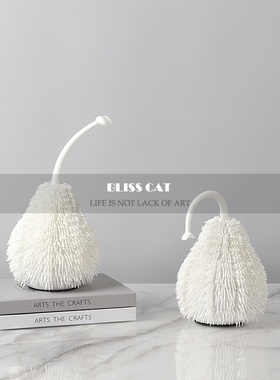 简约黑白树脂抽象刺梨装饰品样板间酒店书房客厅茶Z几软装摆件