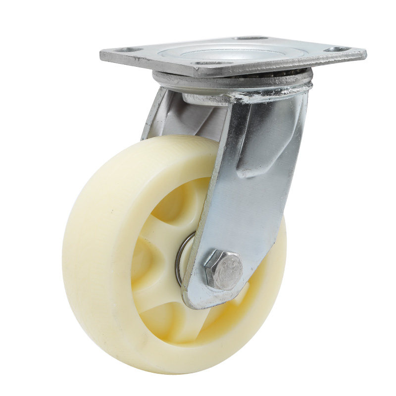 加厚型4寸6全新白尼龙单轮平板手推车脚轮轮子工业双轴承滑轮配件,淘宝优惠券,粉丝福利购,淘宝优惠卷