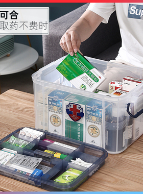 急救箱药箱医院取血箱家用家庭装小医药箱医疗急救便携药品急救箱
