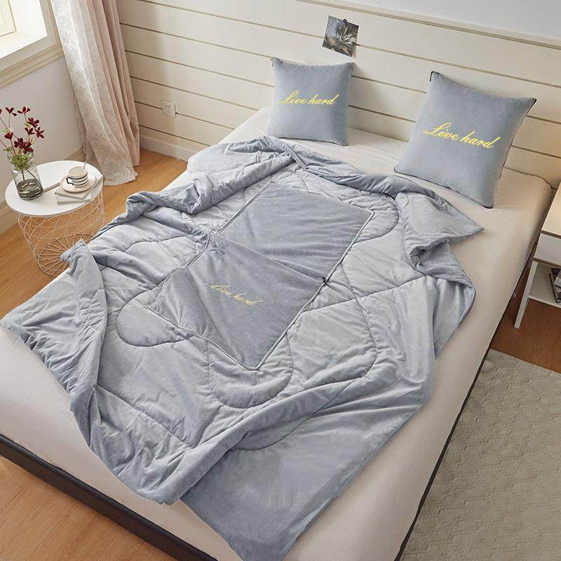 加厚枕被两FS756817用珊瑚绒办公合室午睡子毯车载二一折叠刺绣抱,淘宝优惠券,粉丝福利购,淘宝优惠卷