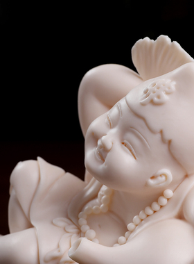 【停产优惠】e中式玉红瓷济公陶瓷摆饰客厅酒柜书房博古架桌面装